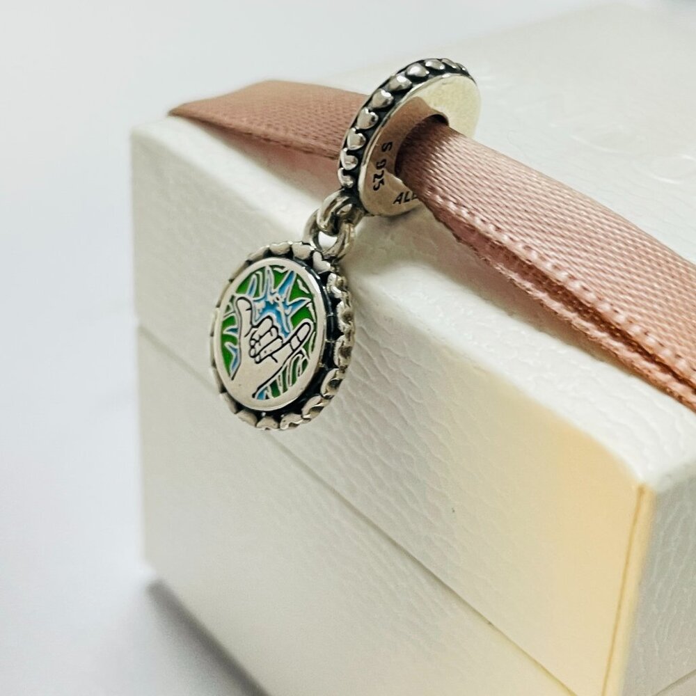Pandora Aloha Hawaii Travel Dangle Charm Pendant, S925 Sterling Silver Jewelry